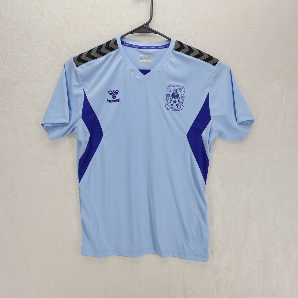 Hummel Coventry City FC Soccer Jersey Sky Blue Mens Small S Short Sleeve V-Neck